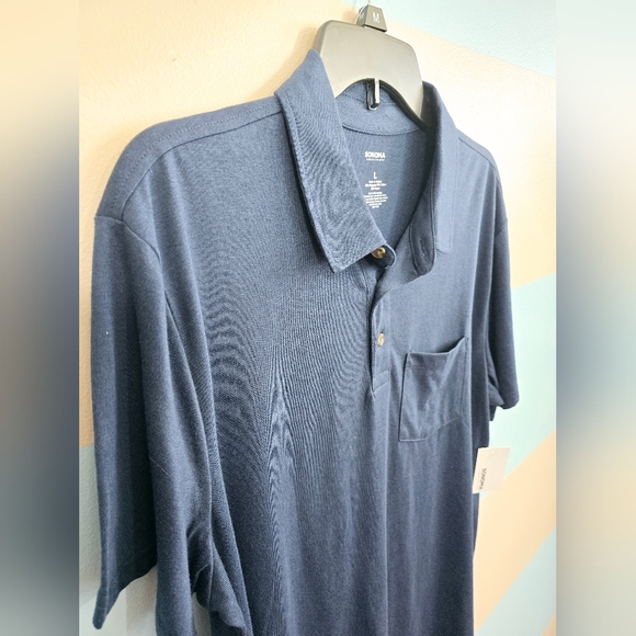 NWT Men's Sonoma Short Sleeve Polo Shirt - Navy Blue - Picture 4 of 5